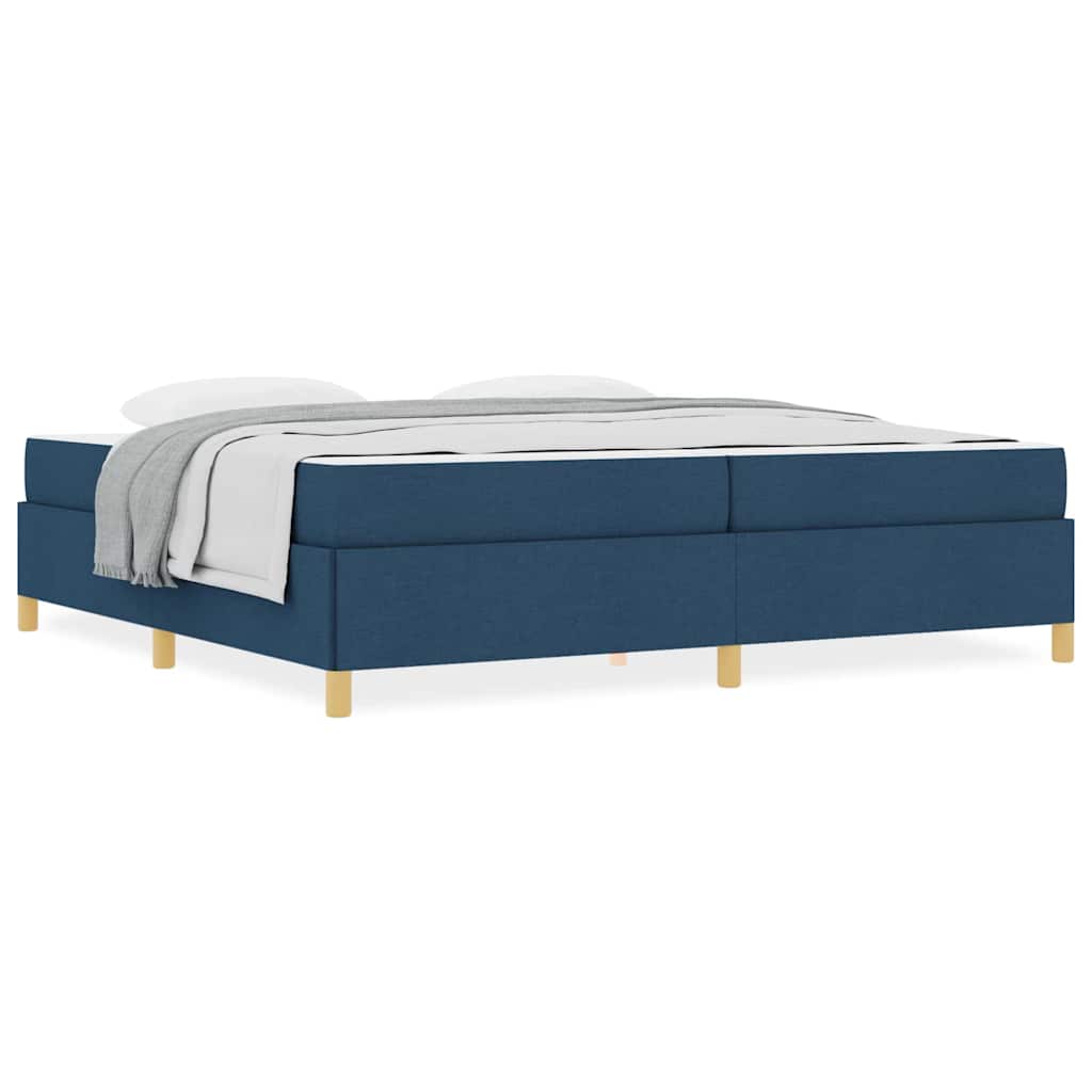 Boxspringbett Blau und Dunkelblau und Weiß 200 x 200 cm Stoff