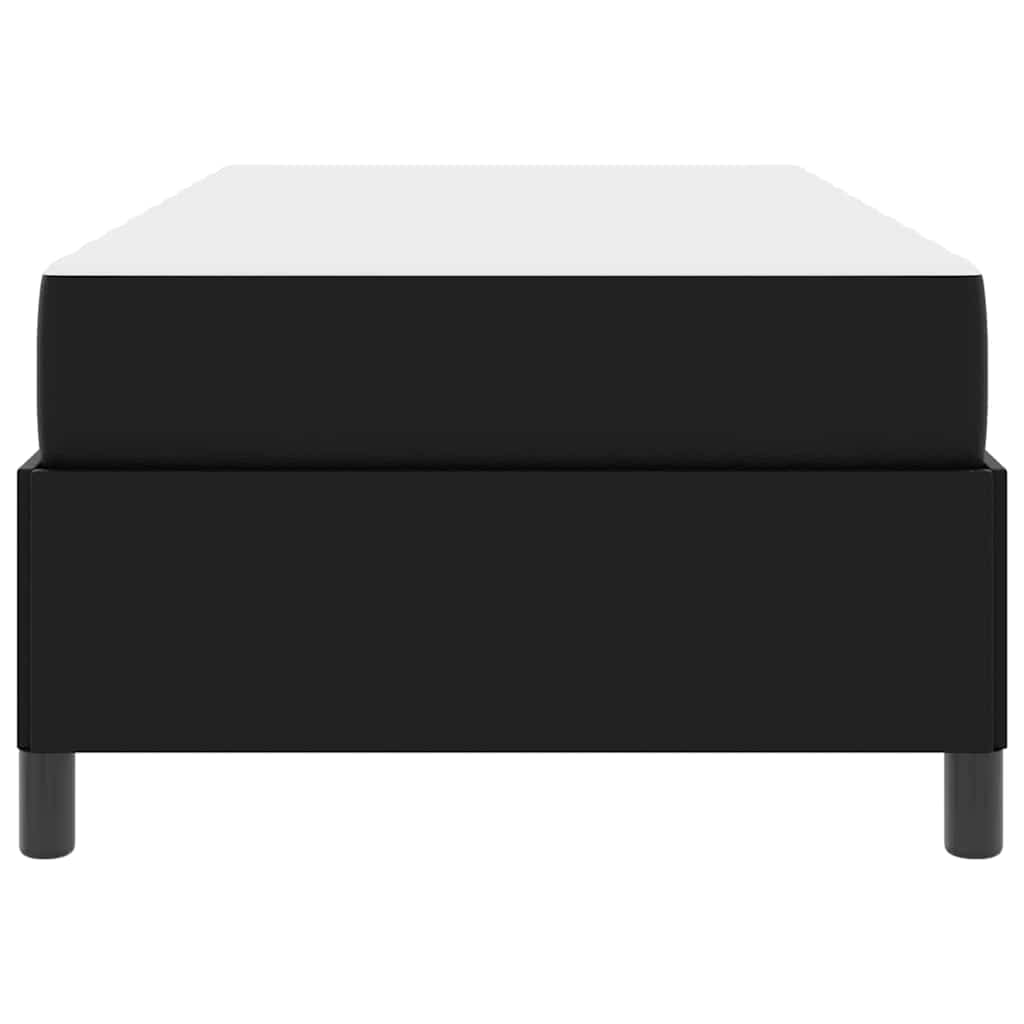 Bettgestell mit Matratze Schwarz 90 x 190 cm Kunstleder