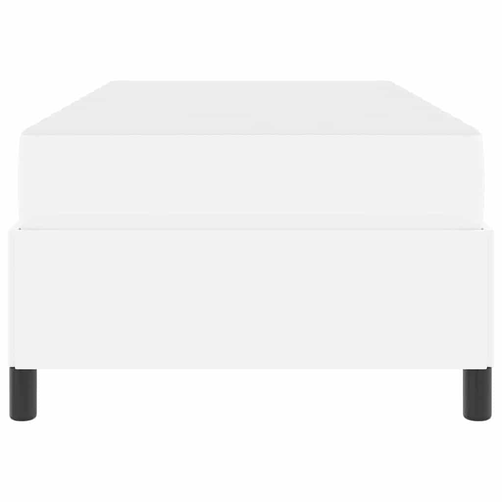 Bettgestell mit Matratze Weiß 90 x 200 cm Kunstleder