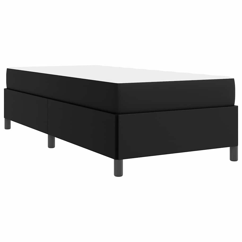 Bettgestell mit Matratze Schwarz 100 x 200 cm Kunstleder