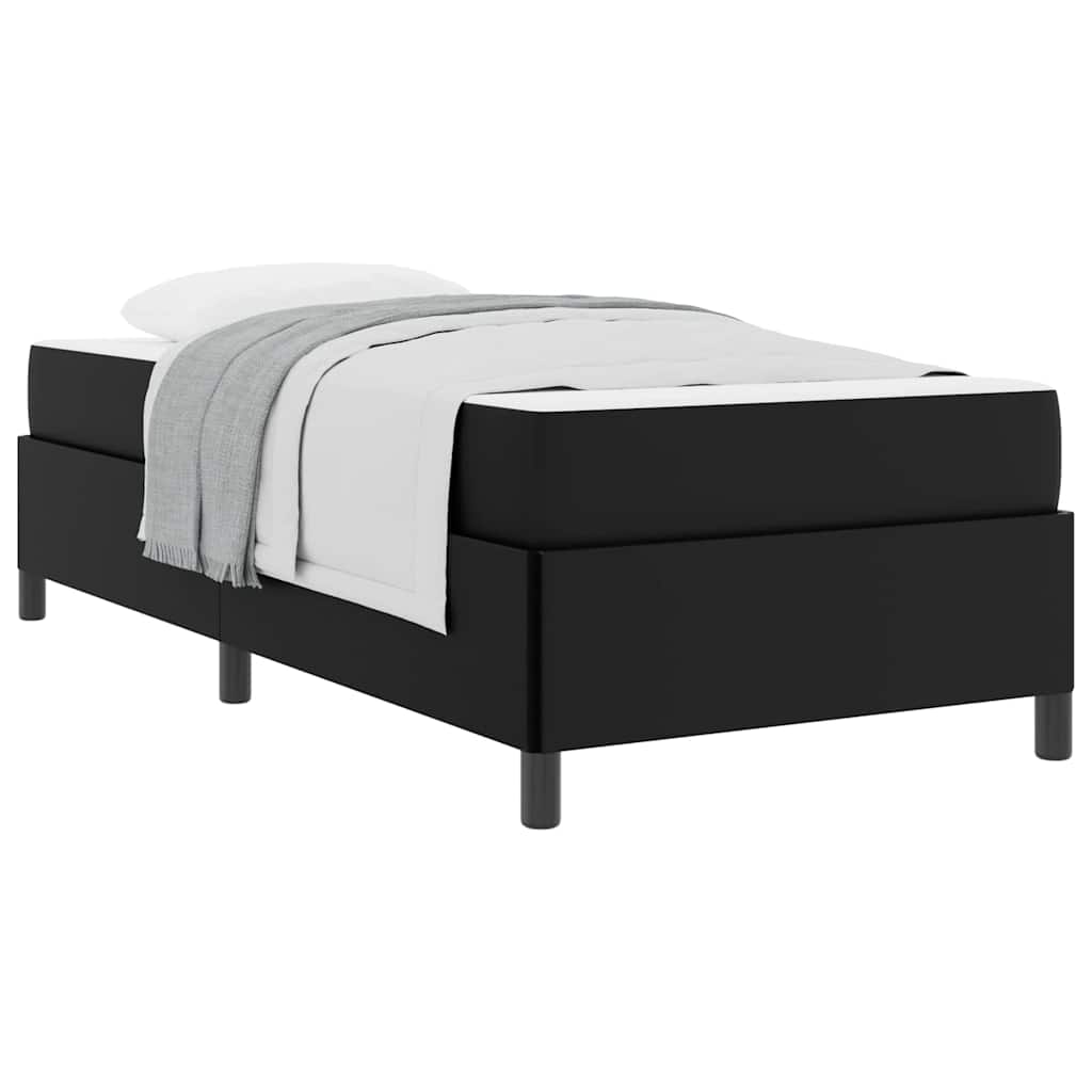 Bettgestell mit Matratze Schwarz 100 x 200 cm Kunstleder