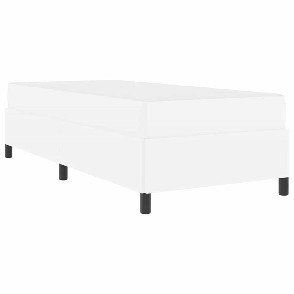Bettgestell mit Matratze Weiß 100 x 200 cm Kunstleder