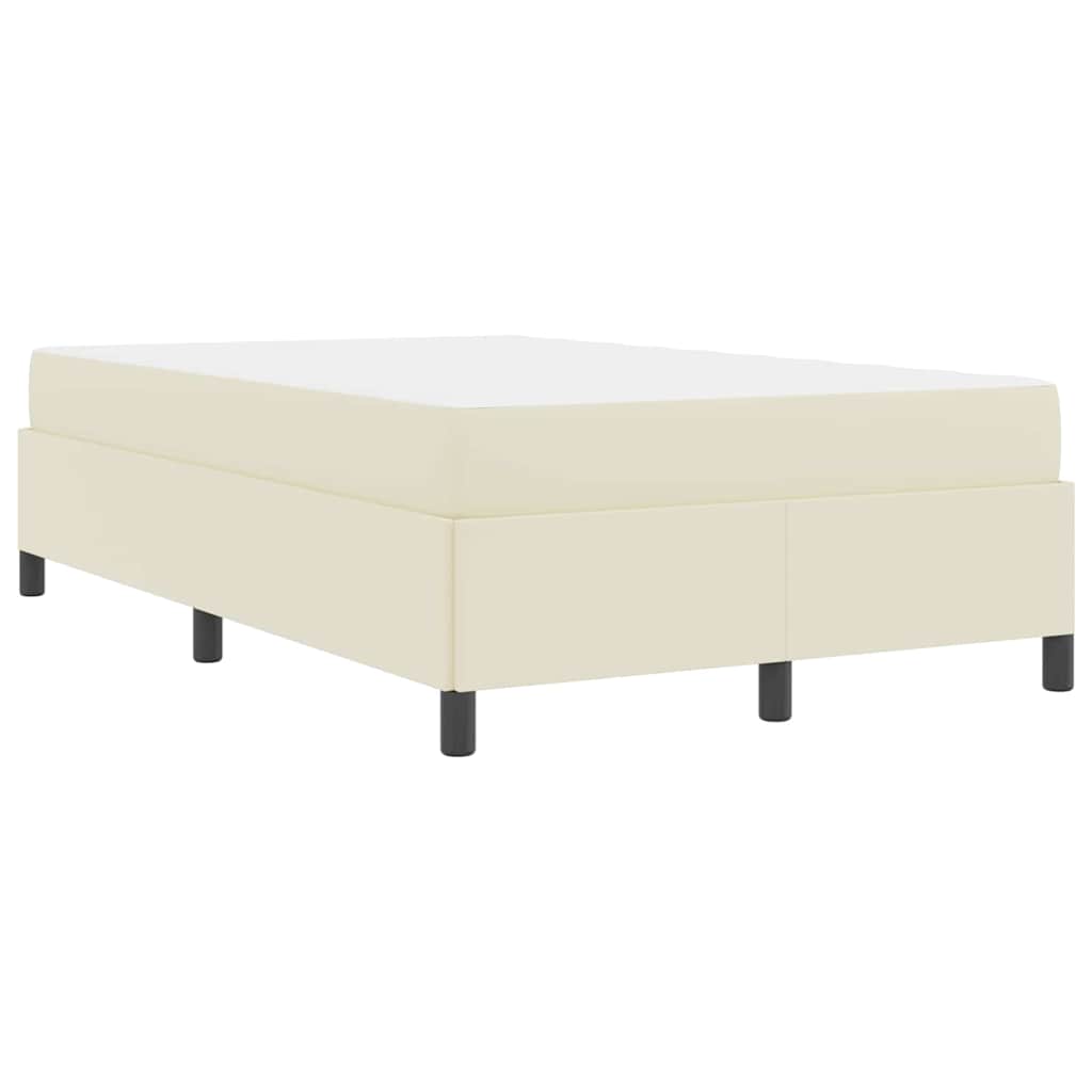 Bettgestell mit Matratze Creme 100 x 200 cm Kunstleder