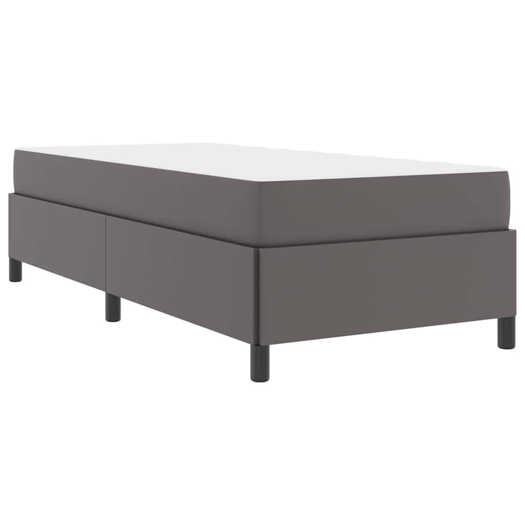 Bettgestell mit Matratze Grau 100 x 200 cm Kunstleder