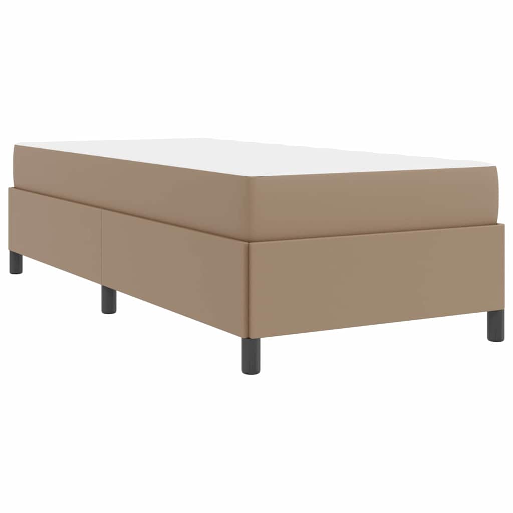Bettgestell mit Matratze Cappuccino 100 x 200 cm Kunstleder