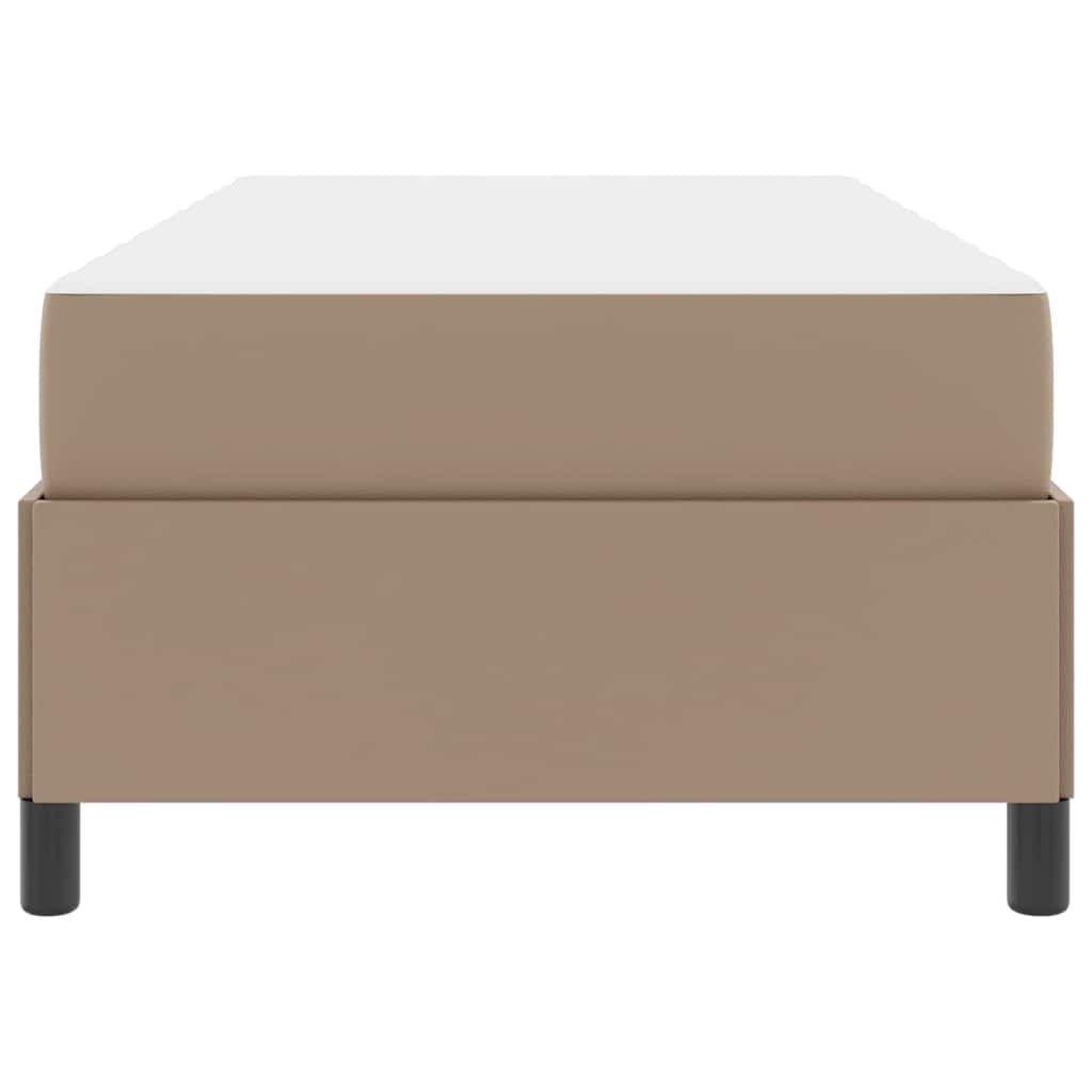 Bettgestell mit Matratze Cappuccino 100 x 200 cm Kunstleder