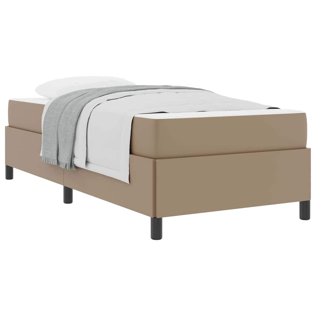 Bettgestell mit Matratze Cappuccino 100 x 200 cm Kunstleder