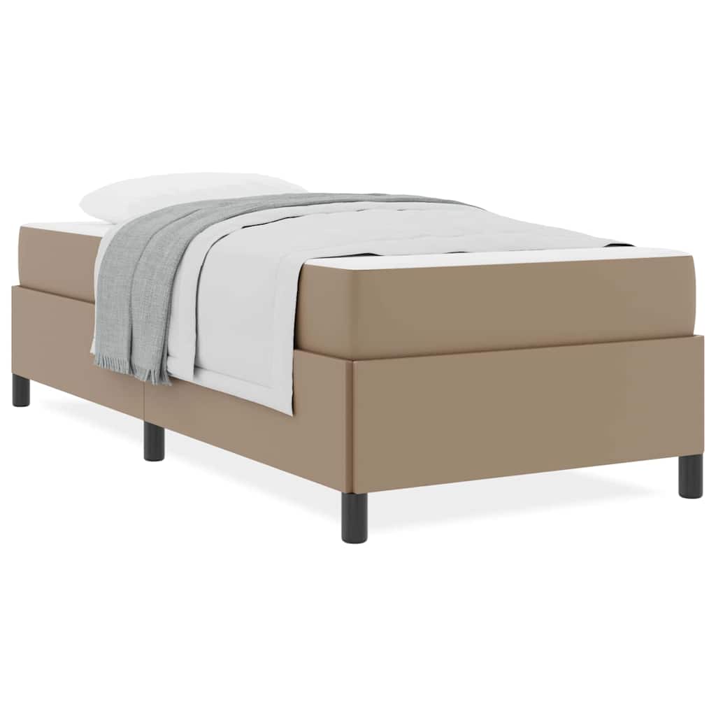 Bettgestell mit Matratze Cappuccino 100 x 200 cm Kunstleder