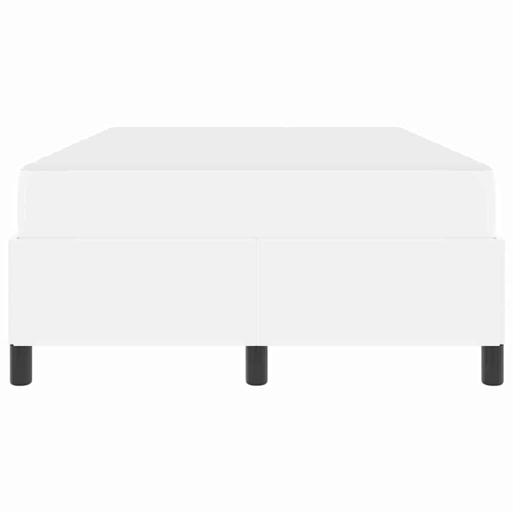 Bettgestell mit Matratze Weiß 120 x 190 cm Kunstleder