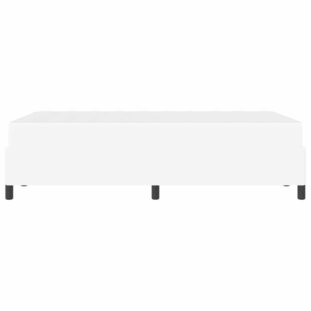 Bettgestell mit Matratze Weiß 120 x 190 cm Kunstleder