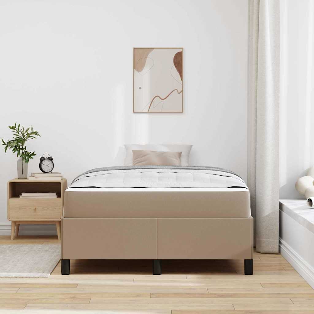 Bettgestell mit Matratze Cappuccino 120 x 190 cm Kunstleder