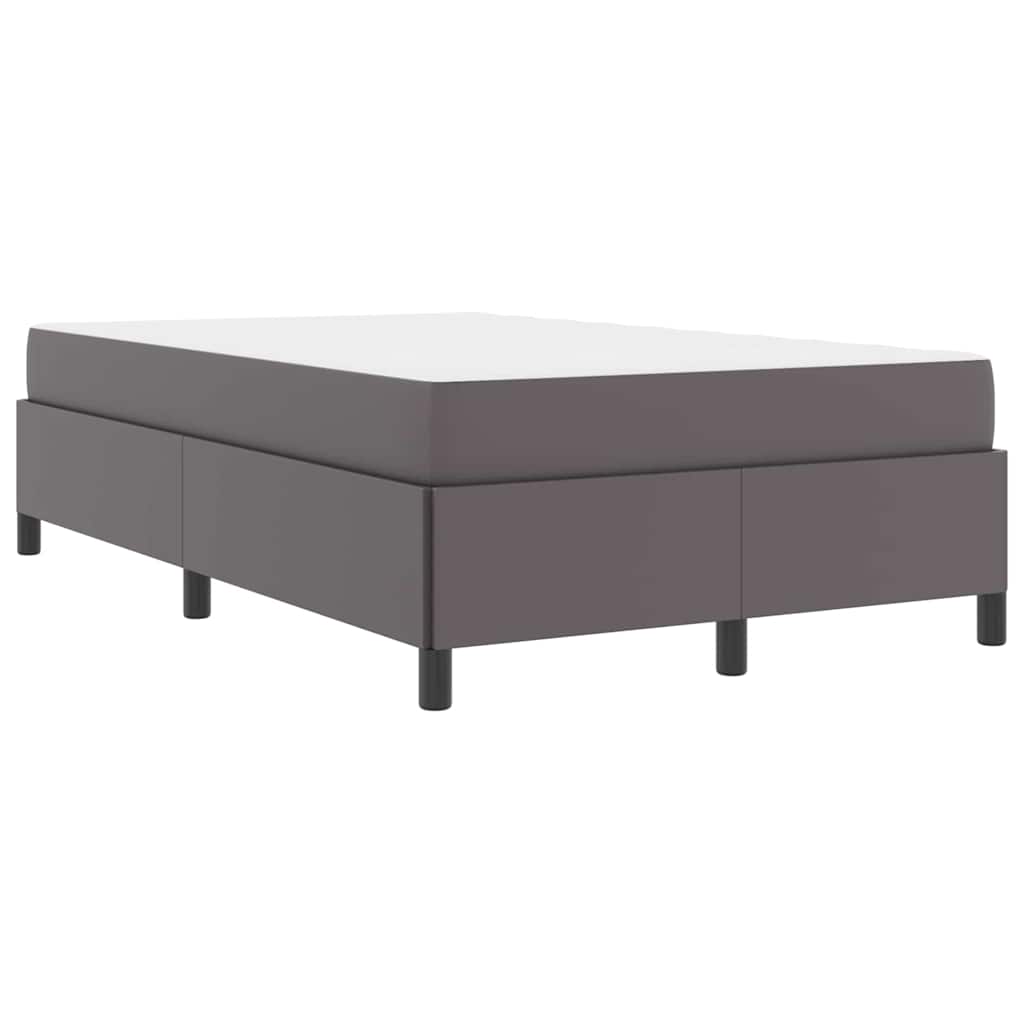 Bettgestell mit Matratze Grau 120 x 200 cm Kunstleder