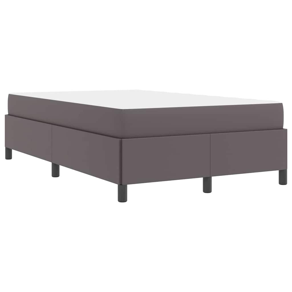 Bettgestell mit Matratze Grau 120 x 200 cm Kunstleder