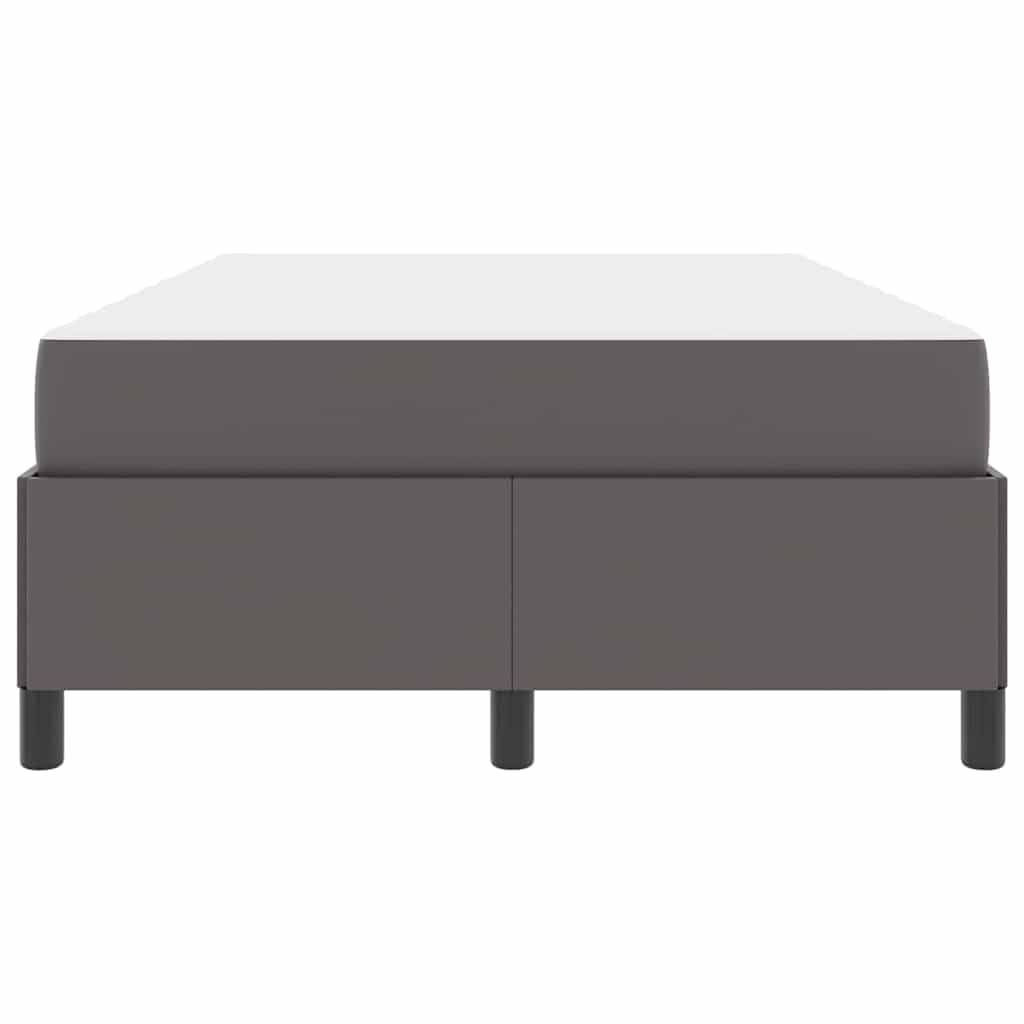 Bettgestell mit Matratze Grau 120 x 200 cm Kunstleder