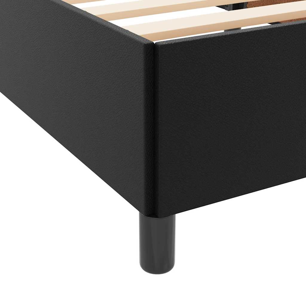 Bettgestell mit Matratze Schwarz 140 x 190 cm Kunstleder