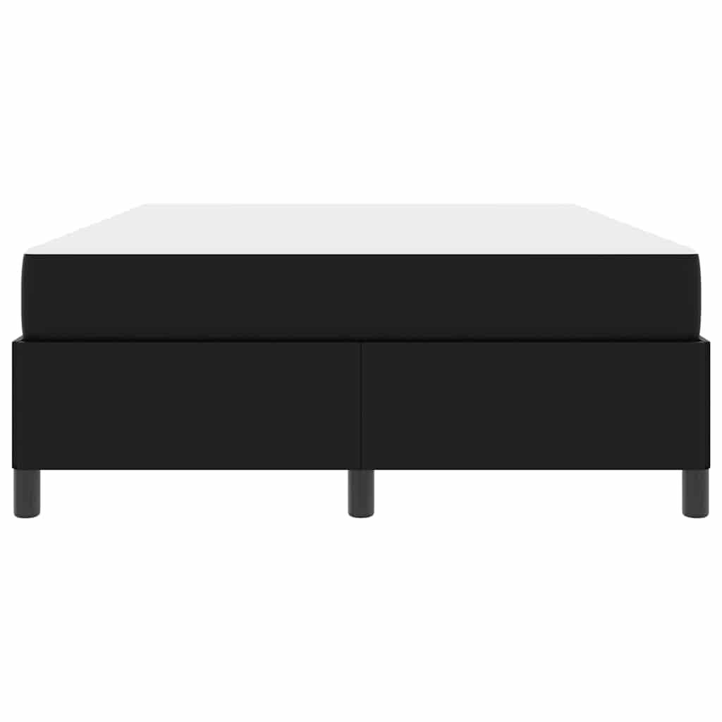 Bettgestell mit Matratze Schwarz 140 x 190 cm Kunstleder