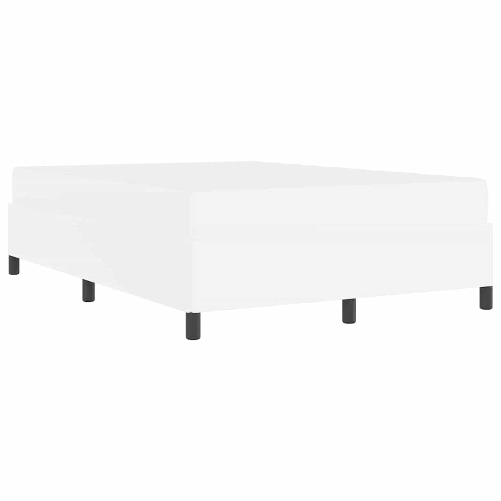 Bettgestell mit Matratze Weiß 140 x 190 cm Kunstleder
