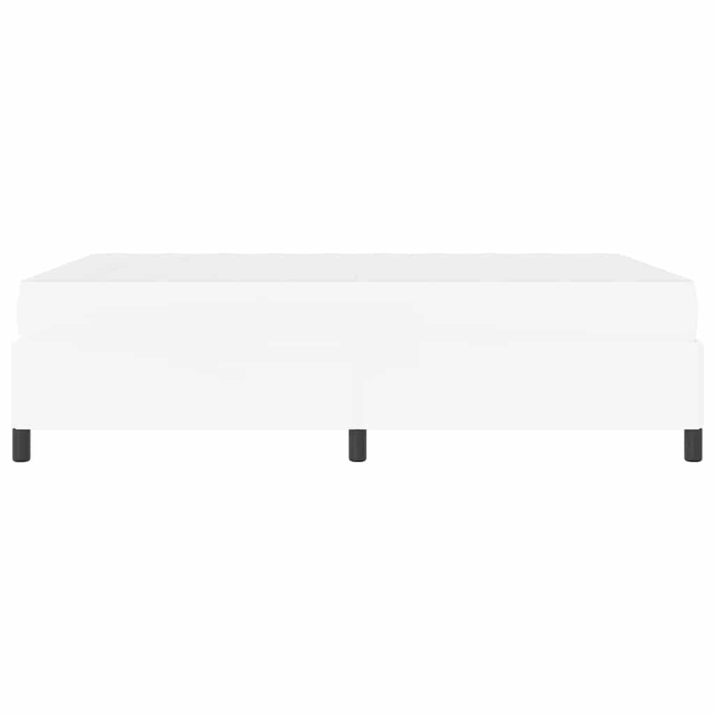 Bettgestell mit Matratze Weiß 140 x 190 cm Kunstleder