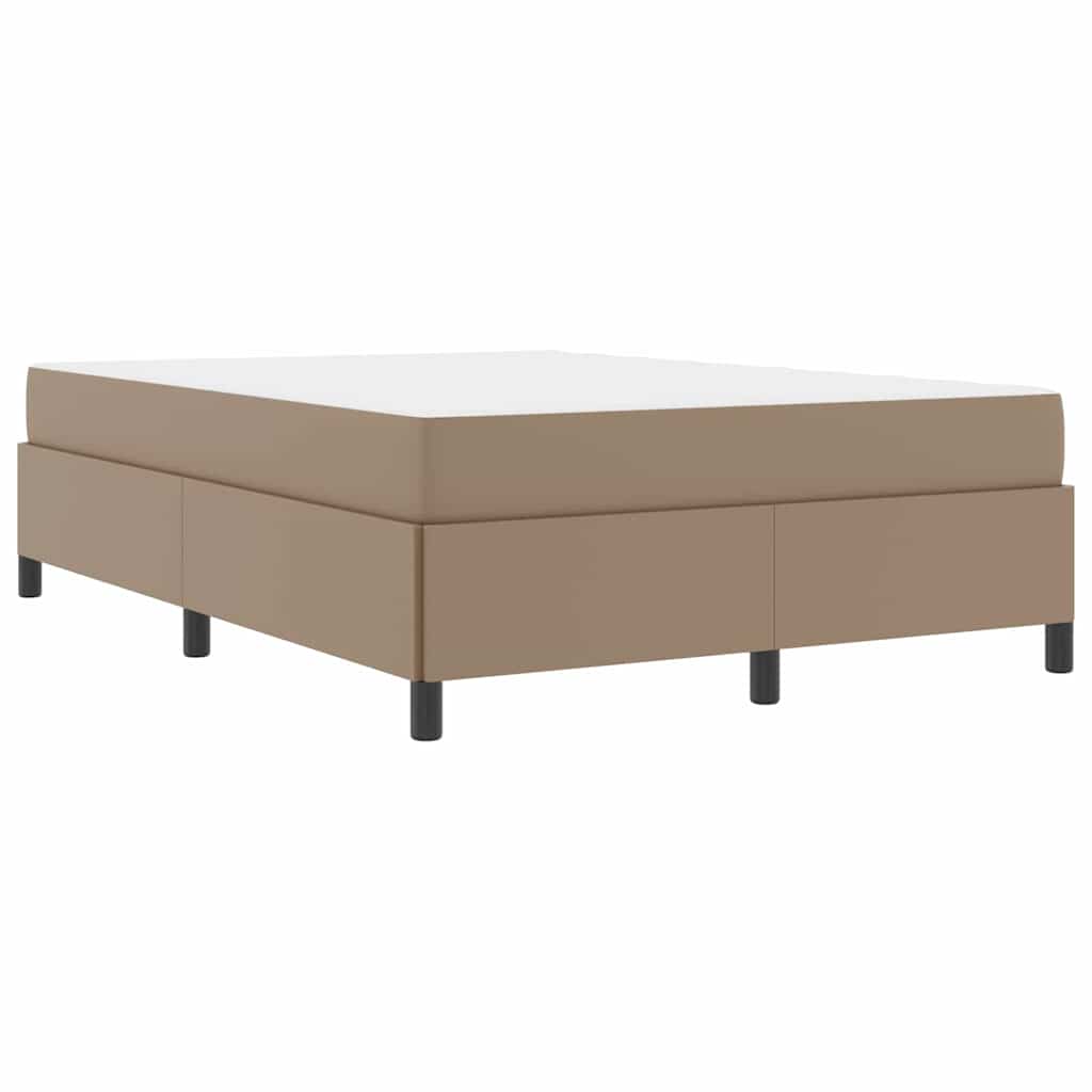 Bettgestell mit Matratze Cappuccino 140 x 190 cm Kunstleder