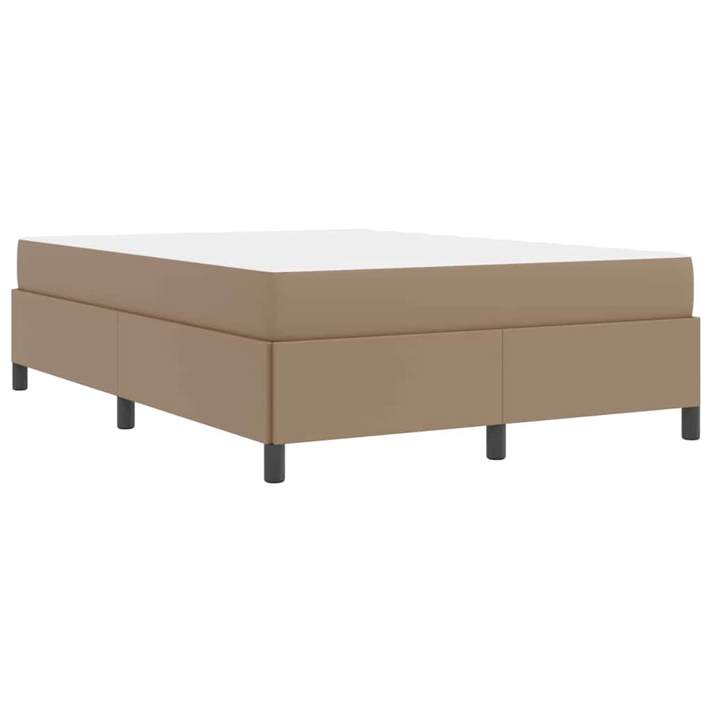Bettgestell mit Matratze Cappuccino 140 x 190 cm Kunstleder
