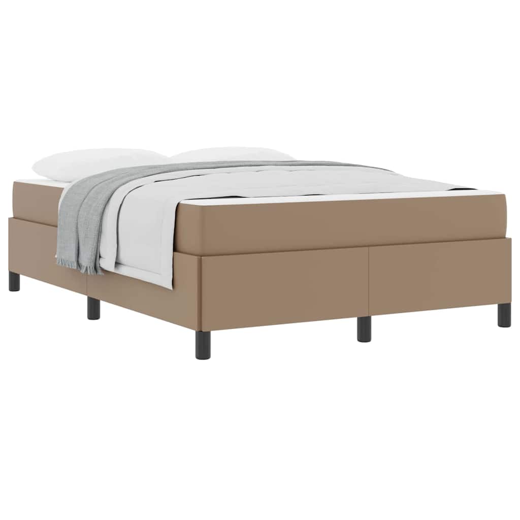 Bettgestell mit Matratze Cappuccino 140 x 190 cm Kunstleder