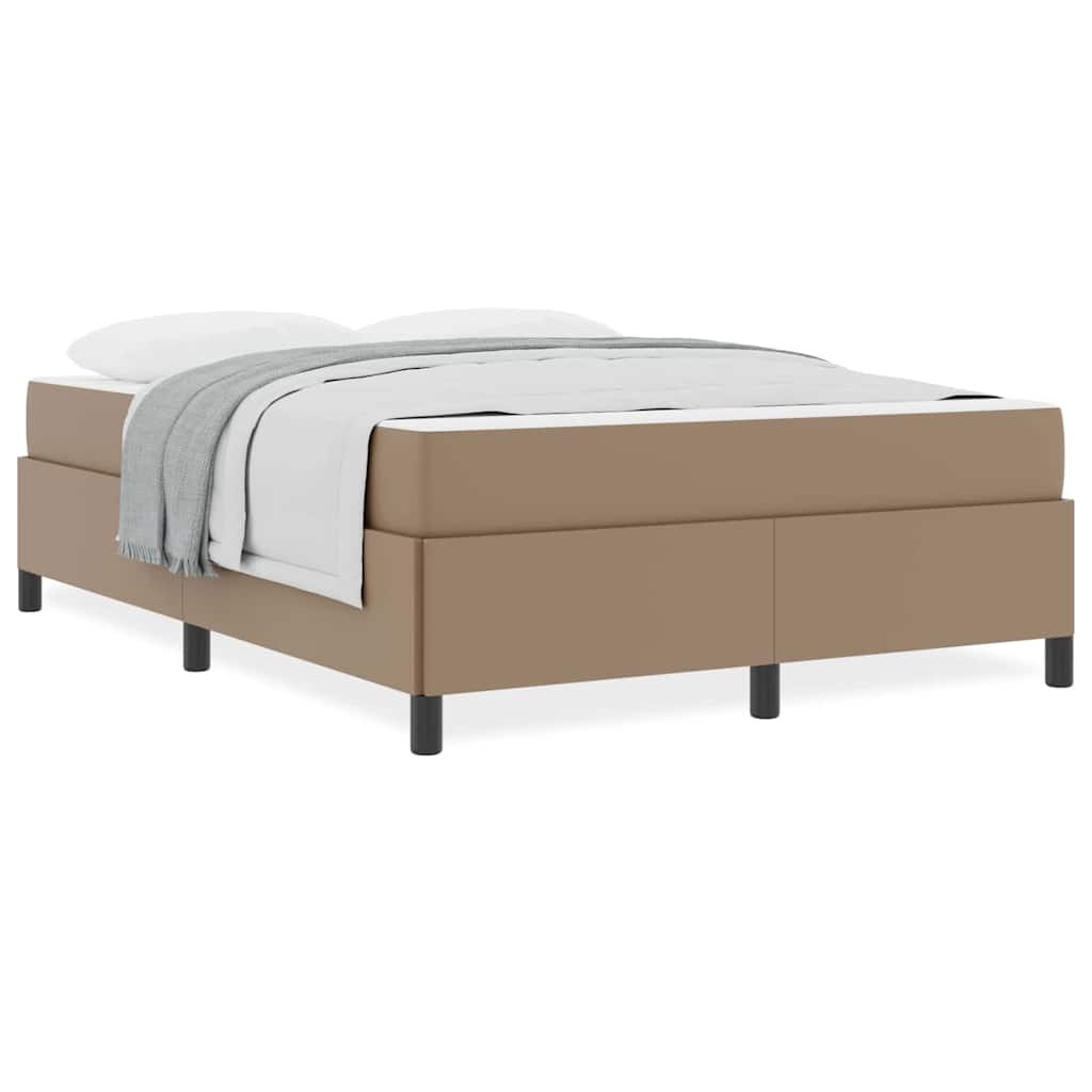 Bettgestell mit Matratze Cappuccino 140 x 190 cm Kunstleder