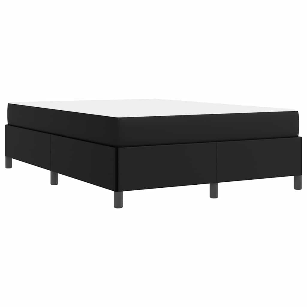 Bettgestell mit Matratze Schwarz 140 x 200 cm Kunstleder