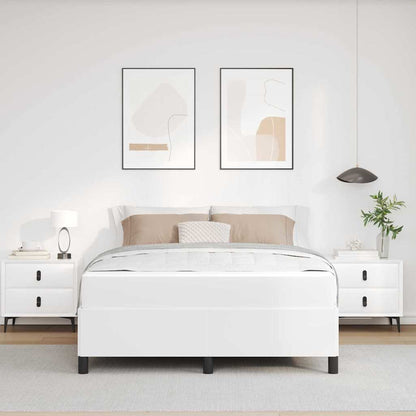 Bettrahmen mit Matratze Weiß 140 x 200 cm Stoff
