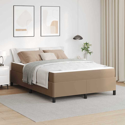 Bettgestell mit Matratze Cappuccino 140 x 200 cm Kunstleder