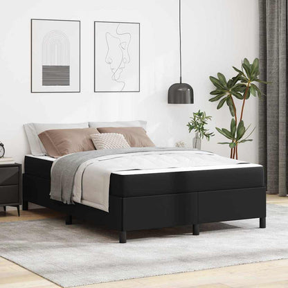 Bettrahmen mit Matratze Schwarz 160 x 200 cm Stoff