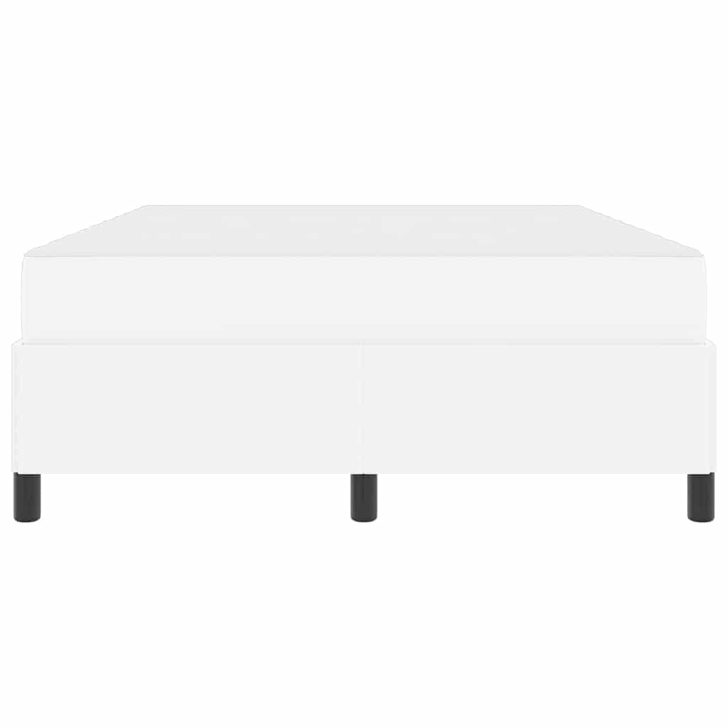 Bettgestell mit Matratze Weiß 160 x 200 cm Kunstleder