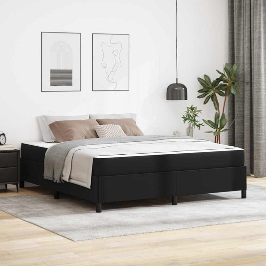 Bettgestell mit Matratze Schwarz 180 x 200 cm Kunstleder