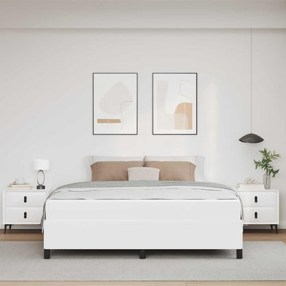 Bettrahmen mit Matratze Weiß 180 x 200 cm Stoff