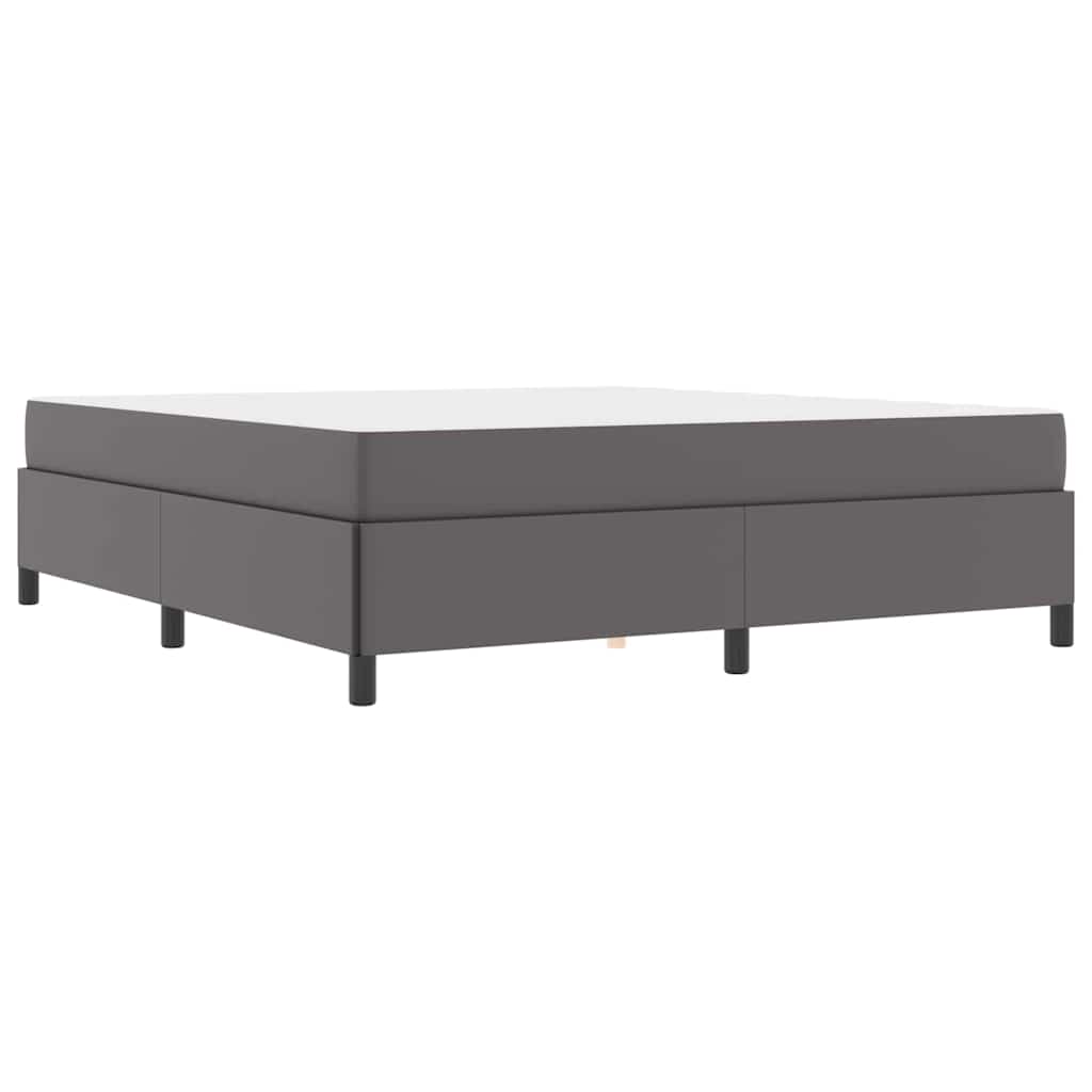 Bettgestell mit Matratze Grau 180 x 200 cm Kunstleder