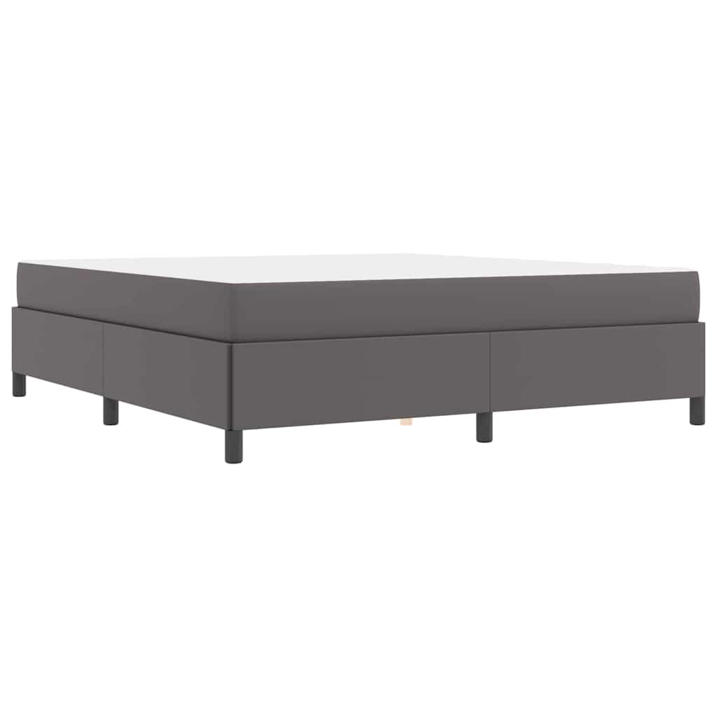 Bettgestell mit Matratze Grau 180 x 200 cm Kunstleder