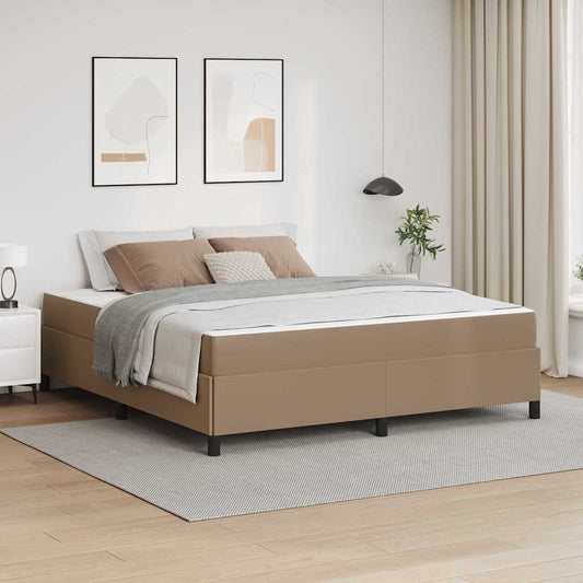 Bettgestell mit Matratze Cappuccino 180 x 200 cm Kunstleder
