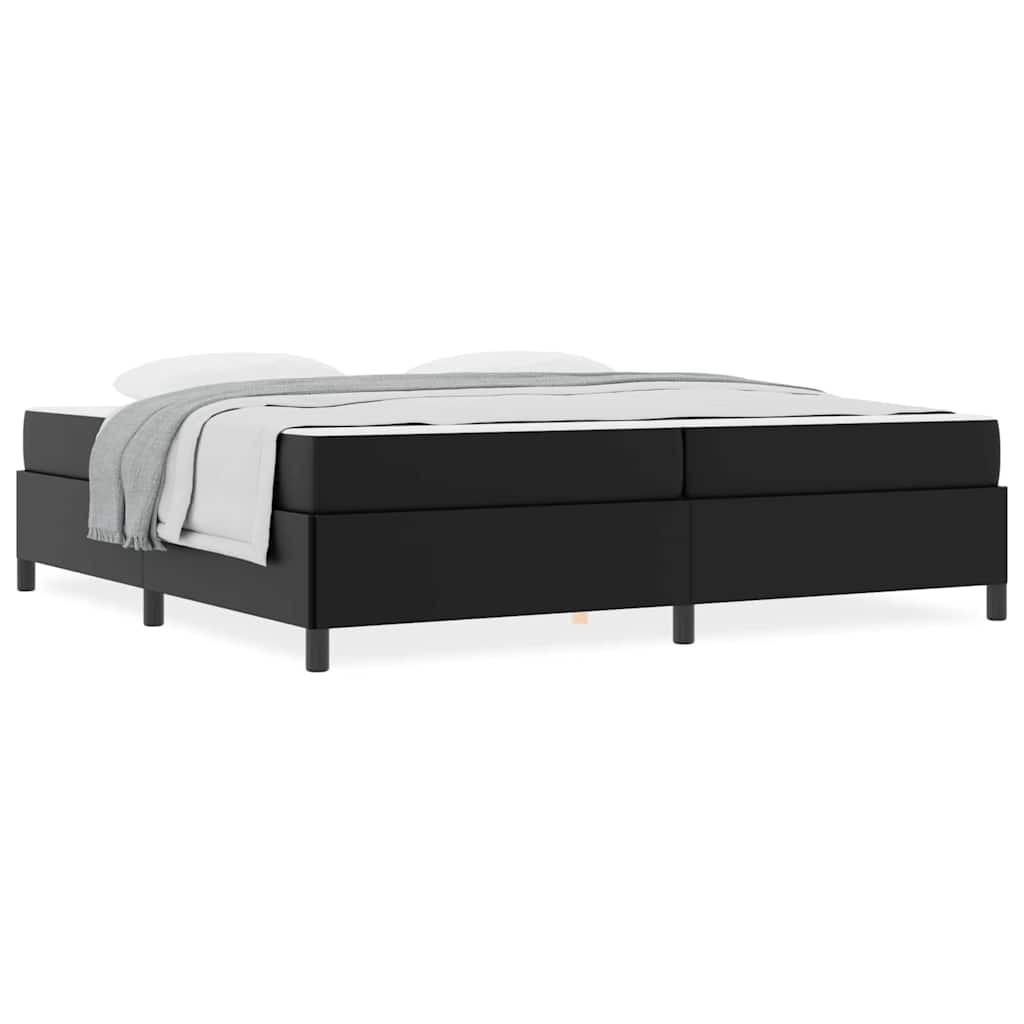 Bettgestell mit Matratze Schwarz 200 x 200 cm Kunstleder