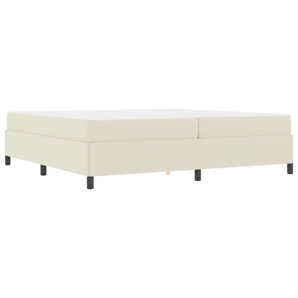 Bettgestell mit Matratze Creme 200 x 200 cm Kunstleder