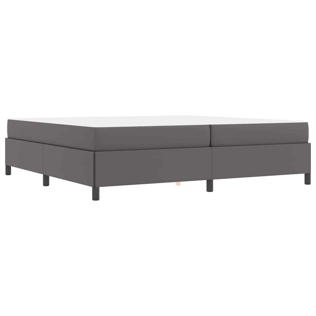 Bettgestell mit Matratze Grau 200 x 200 cm Kunstleder