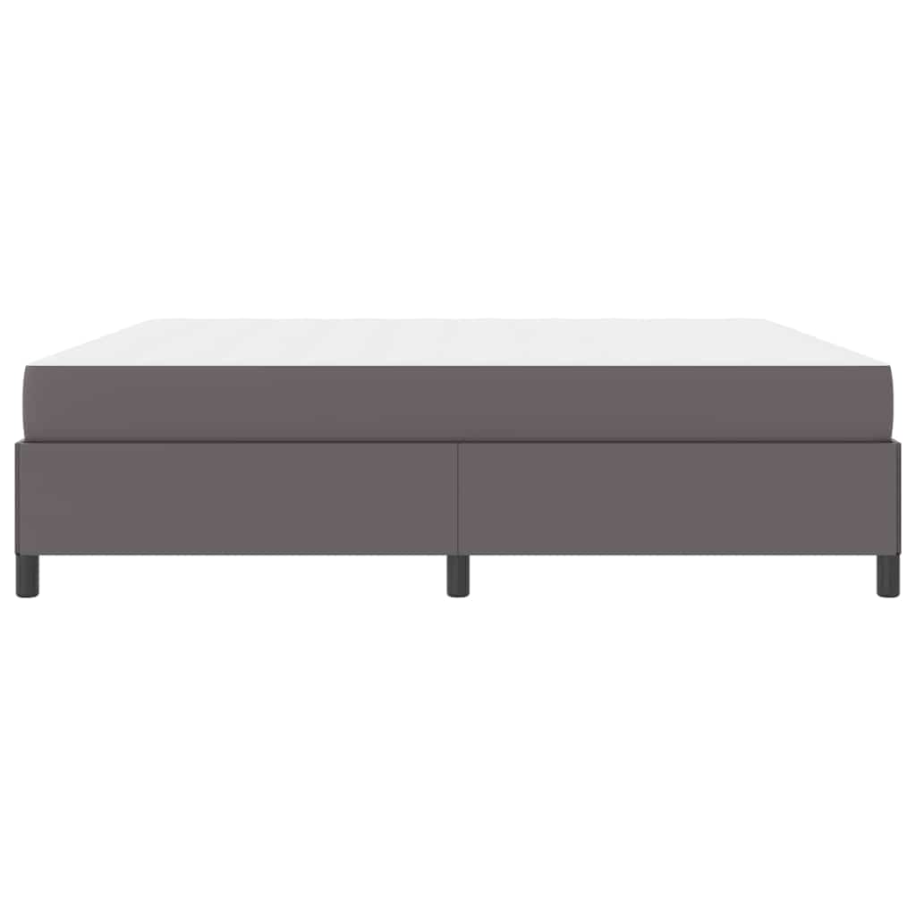 Bettgestell mit Matratze Grau 200 x 200 cm Kunstleder