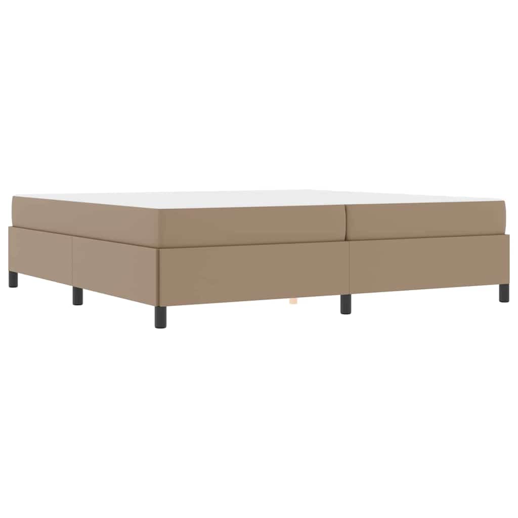 Bettgestell mit Matratze Cappuccino 200 x 200 cm Kunstleder