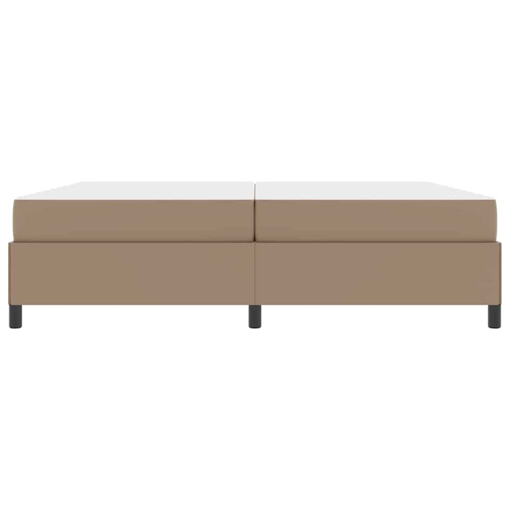 Bettgestell mit Matratze Cappuccino 200 x 200 cm Kunstleder