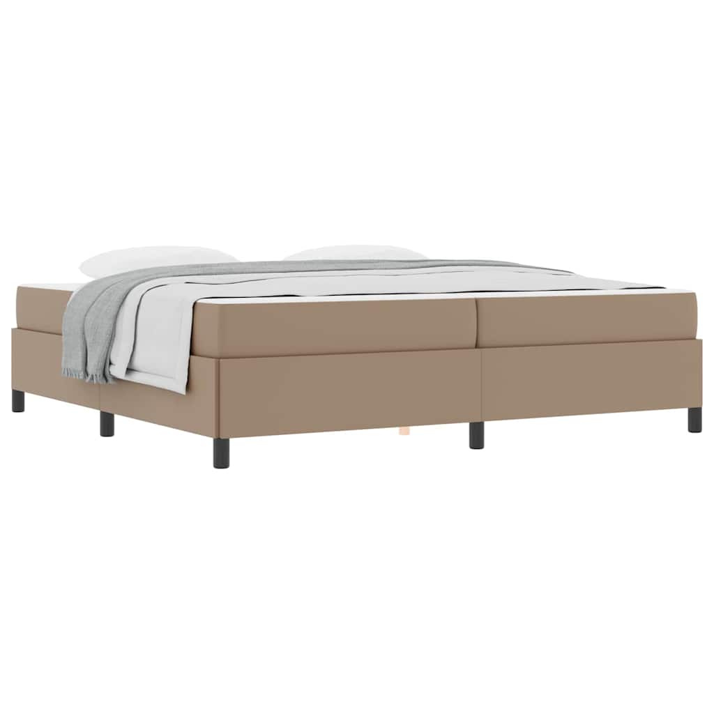 Bettgestell mit Matratze Cappuccino 200 x 200 cm Kunstleder