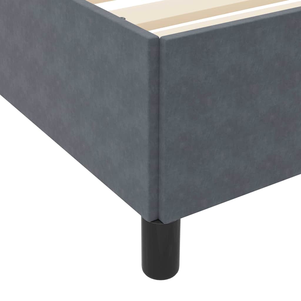 Bettgestell mit Matratze Dunkelgrau 80 x 200 cm Samt