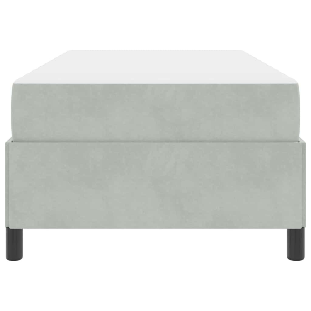 Bettgestell Hellgrau und Grau und Weiß 90 x 190 cm Samt