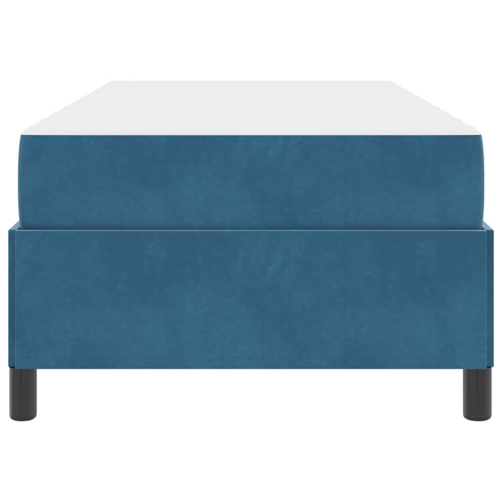 Bettgestell mit Matratze Dunkelblau und Weiß 90 x 190 cm Samt