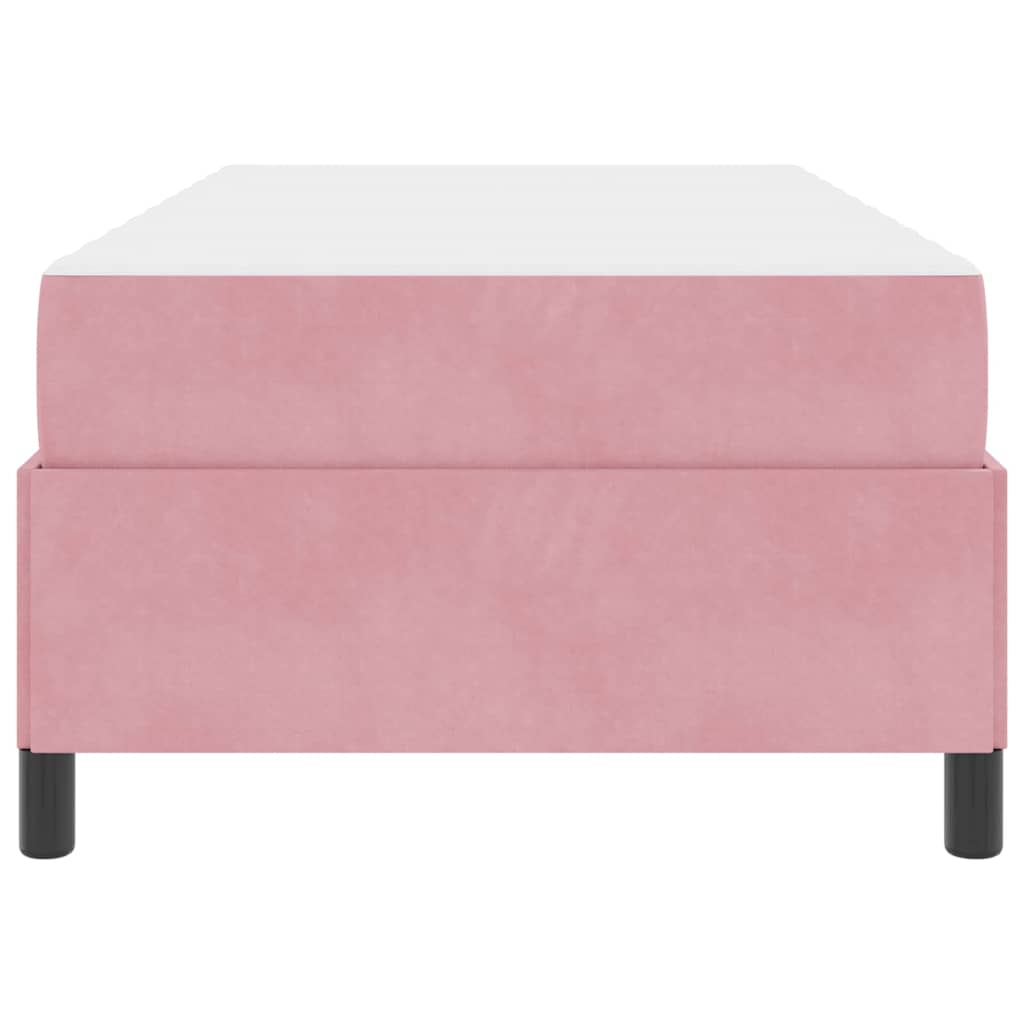 Bettgestell mit Matratze Rosa und Weiß 90 x 190 cm Samt