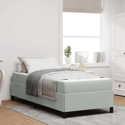 Bettgestell Hellgrau und Grau und Weiß 90 x 200 cm Samt