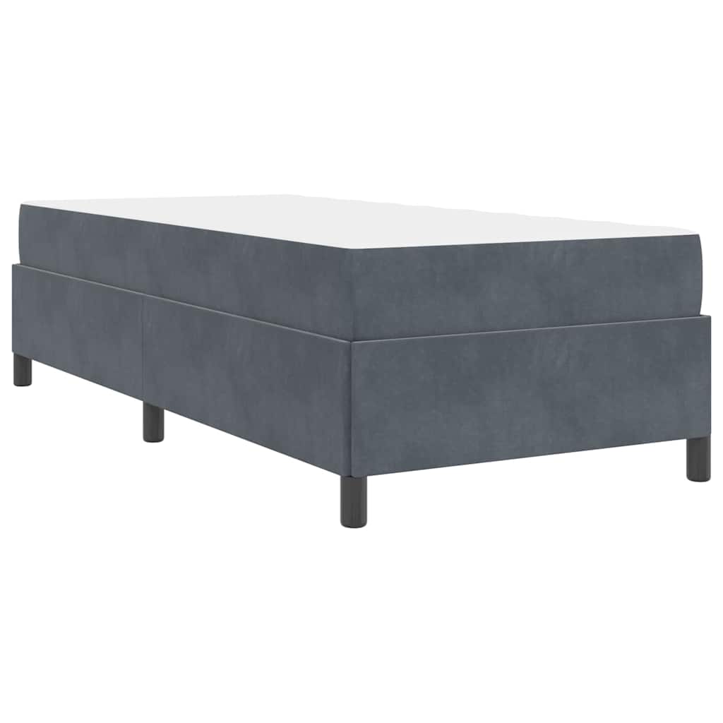 Bettgestell mit Matratze Dunkelgrau und Weiß 100 x 200 cm Samt