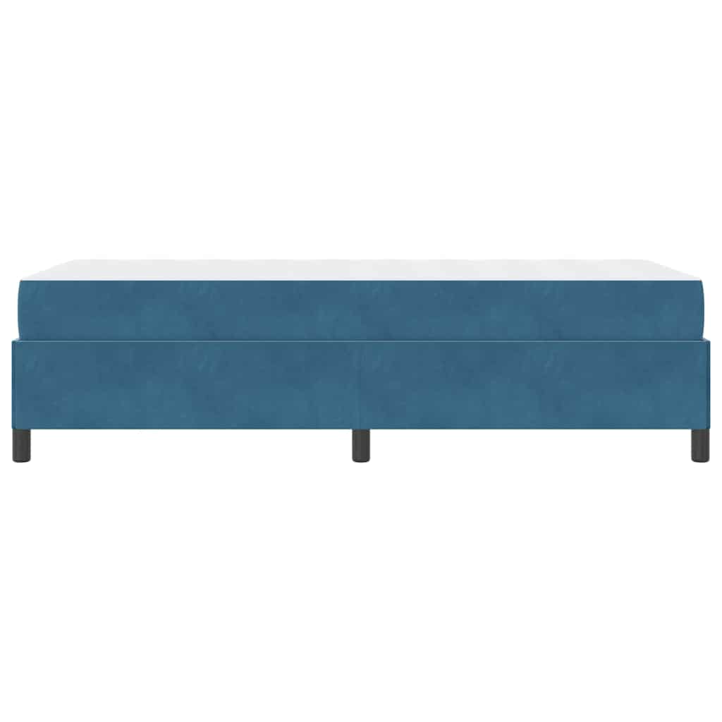 Bettgestell mit Matratze Dunkelblau und Weiß 100 x 200 cm Samt